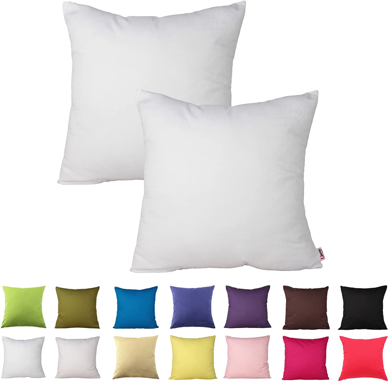 Queenie - 2 Pcs Solid Color Cotton Decorative Pillowcase Cushion Cover for Sofa Throw Pillow Case Available in 11 Colors & 5 Sizes (18 X 18 Inch (45 X 45 Cm), off White) Home & Garden > Decor > Chair & Sofa Cushions Queenie Wong Off White 20 x 20 inch (50 x 50 cm) 