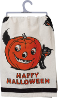 Primitives by Kathy Retro-Inspired Halloween Dish Towel, 28 x 28-Inch, Boo Arts & Entertainment > Party & Celebration > Party Supplies Primitives by Kathy Happy Halloween 28 x 28-Inch 
