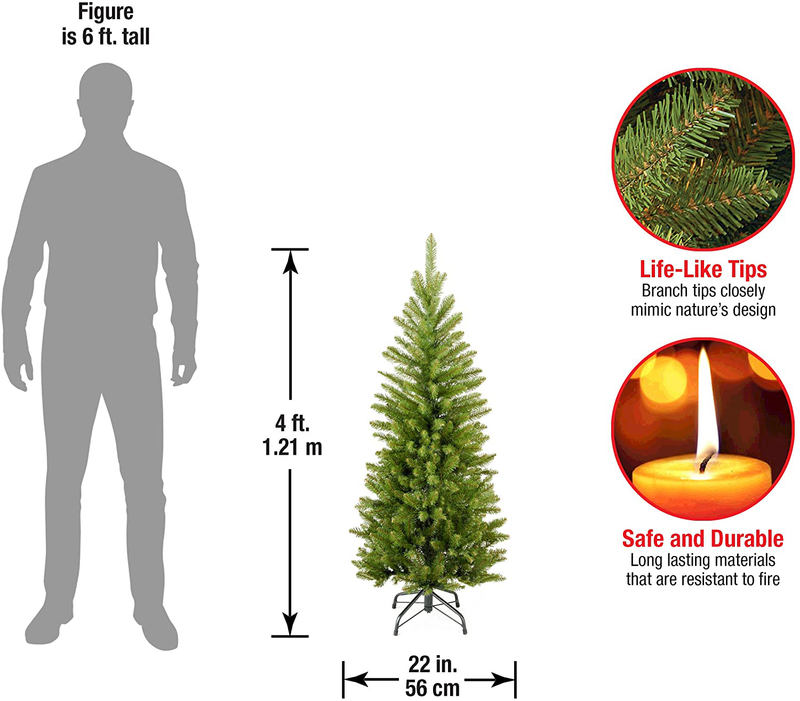 National Tree Company Artificial Christmas Tree Includes Stand Kingswood Fir Pencil, 9 ft, 4 Ft