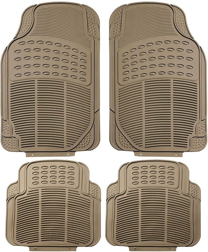 FH Group F11305BLACK Black All Weather Floor Mat, 4 Piece (Full Set Trimmable Heavy Duty) Vehicles & Parts > Vehicle Parts & Accessories > Motor Vehicle Parts > Motor Vehicle Seating FH Group Tan  