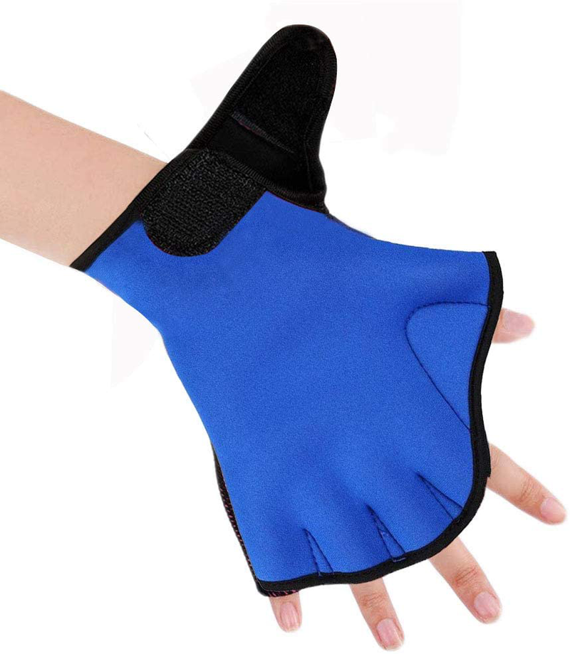 Efanr 1 Pair Training Aqua Fit Swim Webbed Gloves Aquatic Fitness Water Resistance Gloves for Women Men Children