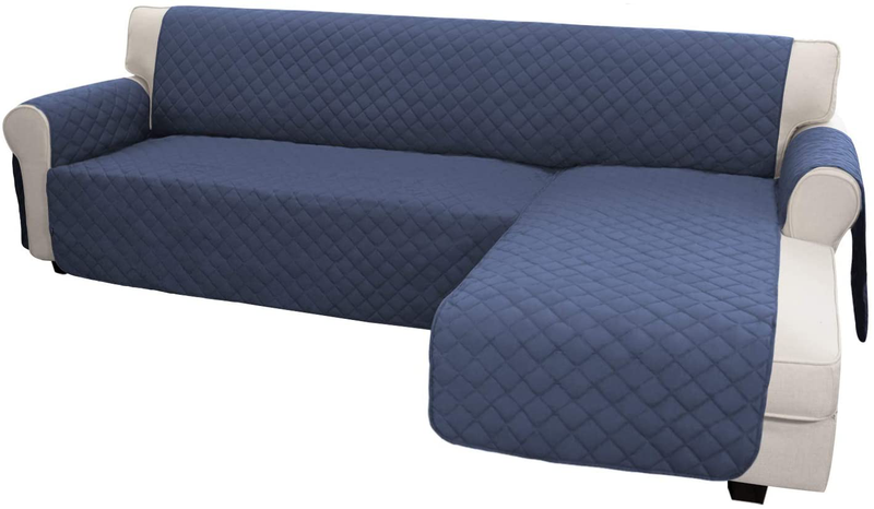 Easy-Going Sofa Slipcover L Shape Sofa Cover Sectional Couch Cover Chaise Slip Cover Reversible Sofa Cover Furniture Protector Cover for Pets Kids Children Dog Cat (Large,Dark Gray/Dark Gray) Home & Garden > Decor > Chair & Sofa Cushions Easy-Going Dark Blue/Dark Blue Small 