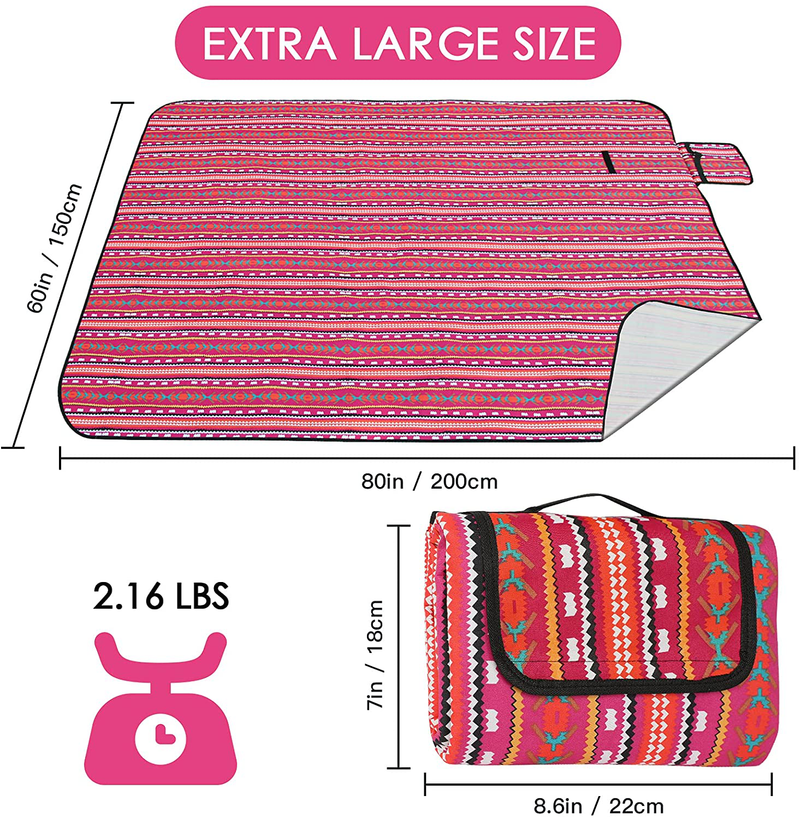 Picnic Blanket, Outdoor Blanket Extra Large(60" x 80"), Waterproof, Sand Proof, Foldable Portable Blanket for Travel/ Camping/ Hiking/ Outdoor/ Home/ Festivals(Red) Home & Garden > Lawn & Garden > Outdoor Living > Outdoor Blankets > Picnic Blankets Lhedon   