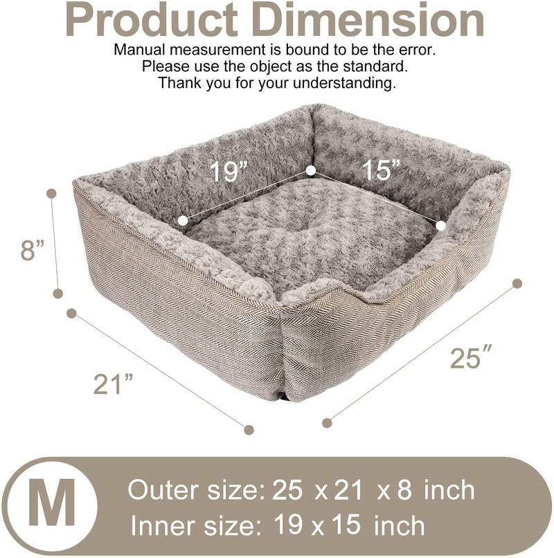 FURTIME Durable Dog Bed for Large Medium Small Dogs Soft Washable Pet Bed Breathable Rectangle Sleeping Bed Anti-Slip Bottom Animals & Pet Supplies > Pet Supplies > Dog Supplies > Dog Beds FURTIME   