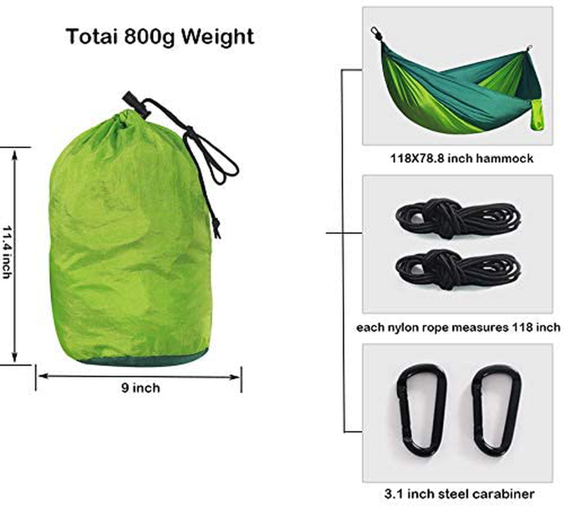Double& Single Camping Hammock Nylon Portable Parachute Lightweight for Backyard, Hiking, Beach Home & Garden > Lawn & Garden > Outdoor Living > Hammocks ROYALTY   