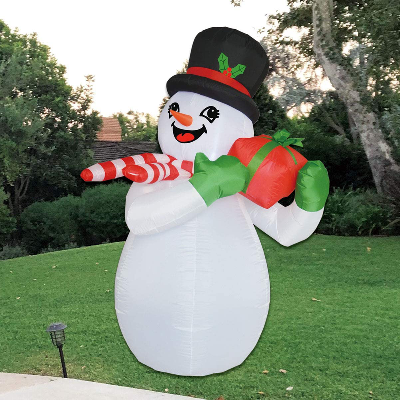 GOOSH 6 FT Height Christmas Inflatables Outdoor Snowman with Gift Box, Blow Up Yard Decoration Clearance with LED Lights Built-in for Holiday/Christmas/Party/Yard/Garden Home & Garden > Decor > Seasonal & Holiday Decorations& Garden > Decor > Seasonal & Holiday Decorations GOOSH   