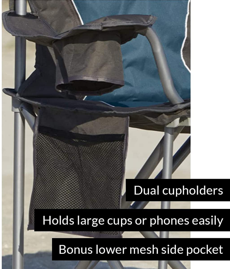Livingxl 500-Lb. Capacity Heavy-Duty Portable Chair (Blue) Sporting Goods > Outdoor Recreation > Camping & Hiking > Camp Furniture LivingXL   