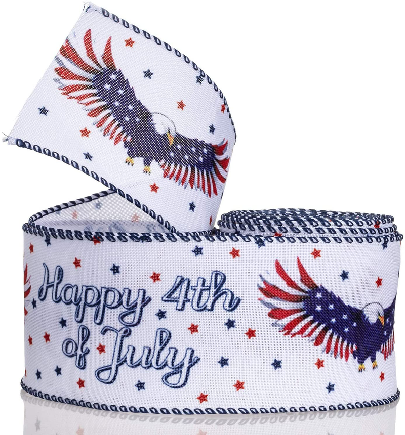 Red White Blue Stars and Stripes Wired Edge Ribbon, 10 Yards by 2.5 Inches (Style 2) Arts & Entertainment > Hobbies & Creative Arts > Arts & Crafts > Art & Crafting Materials > Embellishments & Trims > Ribbons & Trim ATRBB Style 7  