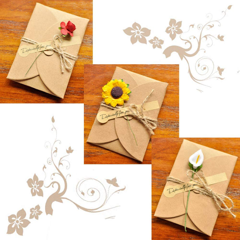 Flower Card 50 Pack Thank You Card AECIH All Occasion Greeting Cards Flower Card Collection Flower Birthday Card Invitation Letter Card Envelopes Arts & Entertainment > Party & Celebration > Party Supplies > Invitations AECIH   