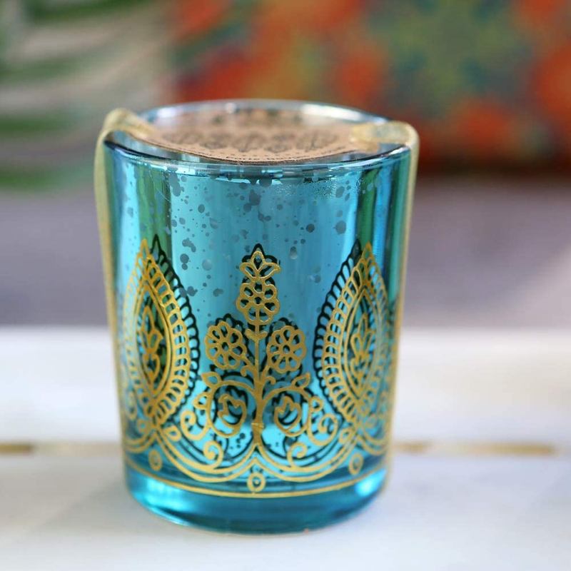Kate Aspen Indian Jewel Henna Glass Votives, Tealight Candle Holders, Wedding Decorations/Favors, Assorted Colors (Set of 4) (20177NA) Home & Garden > Decor > Home Fragrance Accessories > Candle Holders Kate Aspen   