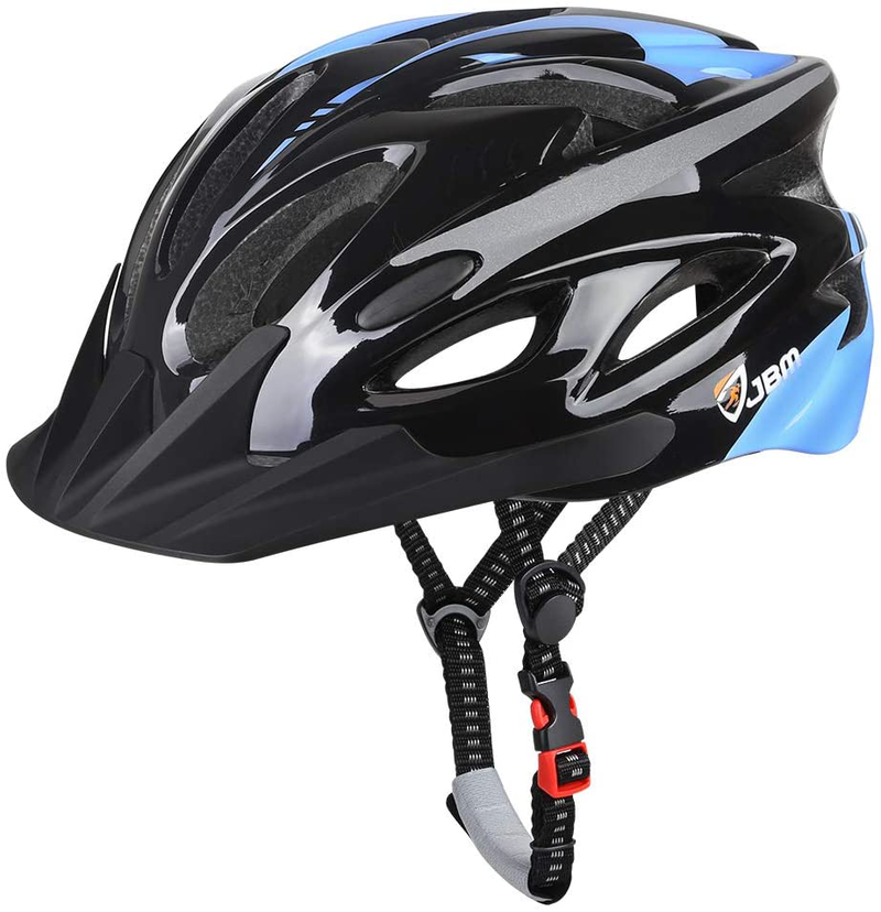 JBM Adult Cycling Bike Helmet for Men Women (18 Colors) Black/Red/Blue/Pink/Silver Adjustable Lightweight Helmet with Reflective Stripe and Removal Sporting Goods > Outdoor Recreation > Cycling > Cycling Apparel & Accessories > Bicycle Helmets JBM international Black & Blue Adult 