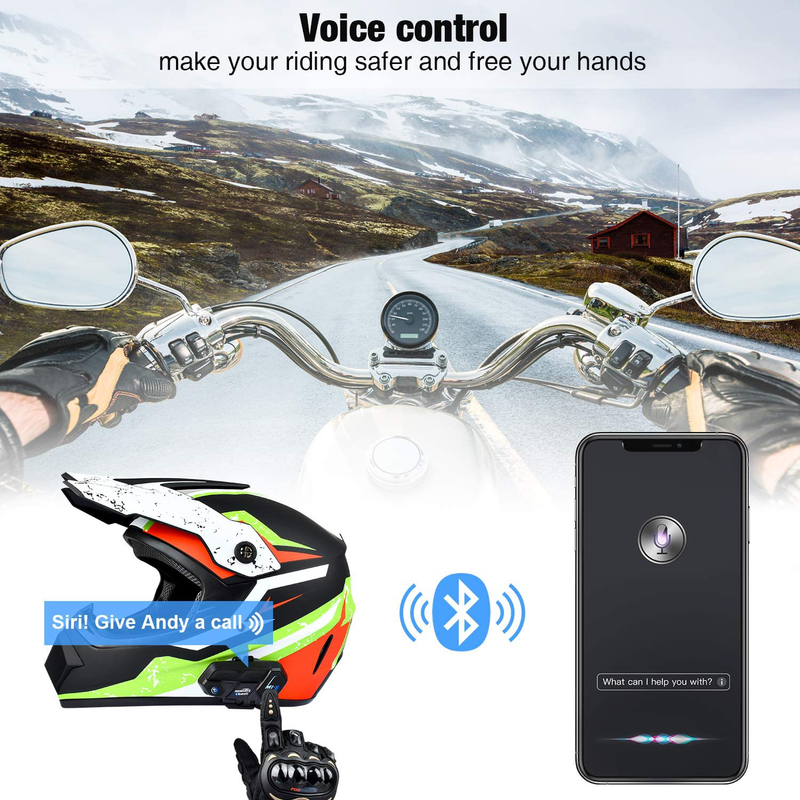 Motorcycle Bluetooth Intercom, Fodsports M1S Pro 2000m 8 Riders Group Motorbike Helmet Communication System Headset Universal Wireless Interphone (Waterproof/Handsfree/Stereo Music/GPS/2 Mic)  ‎Fodsports   