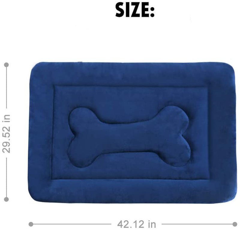 Dog Bed Large Crate Mat 42 in Non-Slip Washable Soft Mattress Kennel Pads