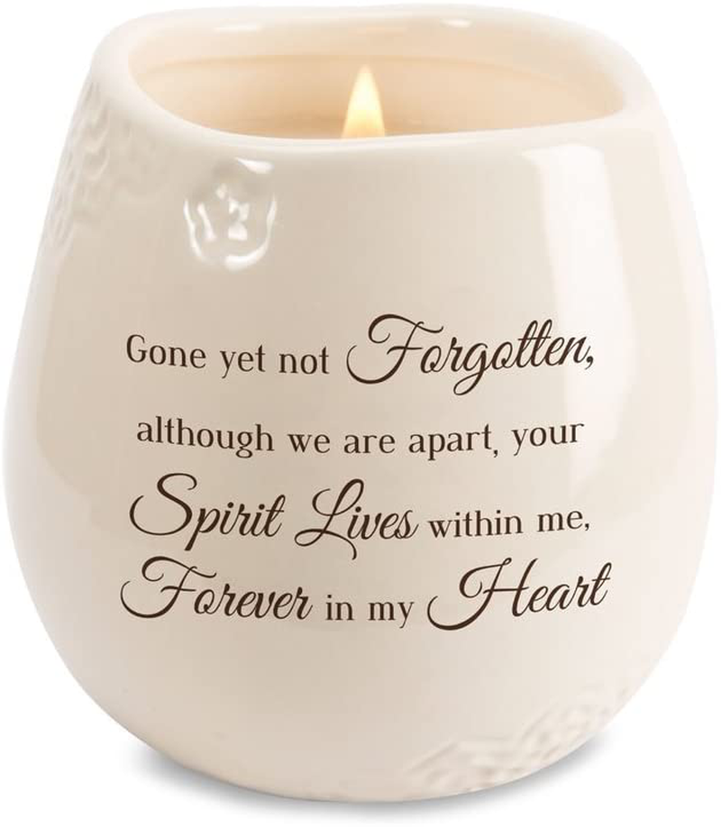 Pavilion Gift Company Pavilion-Gone Yet Not Forgotten, Although We are Apart, Your Spirit Lives Within Me, Forever in My Heart 8 oz Soy Filled Ceramic Vessel Candle, White Home & Garden > Decor > Home Fragrances > Candles Pavilion Gift Company Default Title  