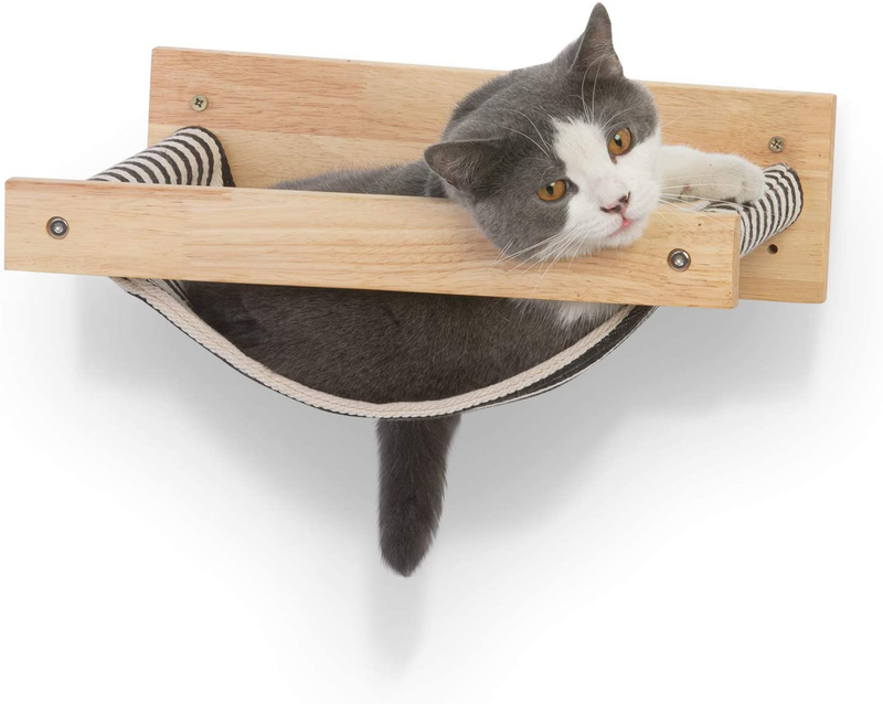 FUKUMARU Cat Hammock Wall Mounted Large Cats Shelf - Modern Beds and Perches - Premium Kitty Furniture for Sleeping, Playing, Climbing, and Lounging - Easily Holds up to 40 Lbs Animals & Pet Supplies > Pet Supplies > Cat Supplies > Cat Beds FUKUMARU   