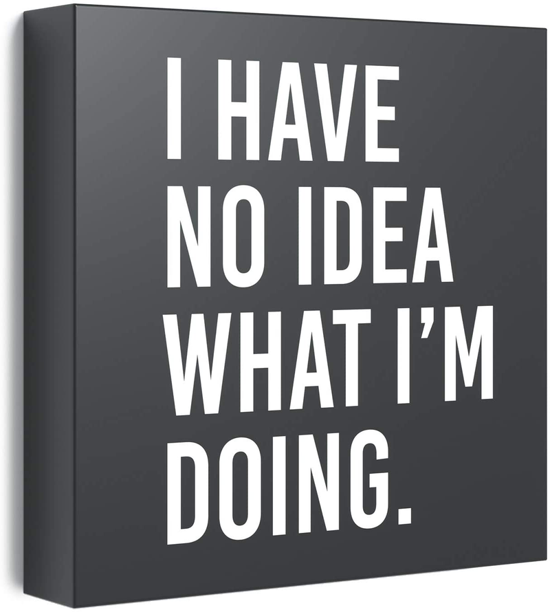 Modern Market I Have No Idea What I’m Doing Box Sign Modern Funny Quote Home Decor Wooden Sign with Sayings 8” x 8” Home & Garden > Decor > Seasonal & Holiday Decorations Modern Market Default Title  