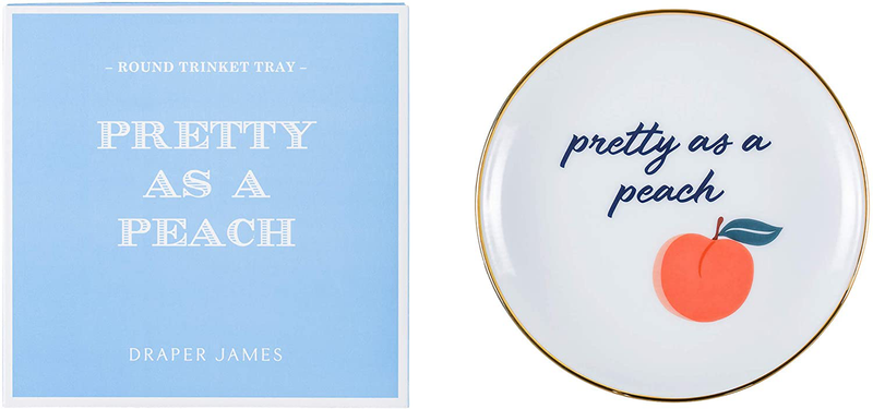 Draper James Decorative Accent Ceramic Trinket Tray, Pretty As A Peach