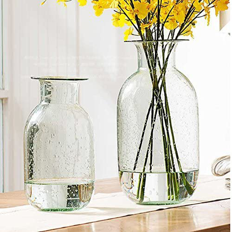 Noah Decoration Hand-Blown and Handmade Green Transparent Flower and Filler Glass for Home and Wedding Indoor and Outdoor Decoration Size Big Home & Garden > Decor > Vases Noah Decoration   