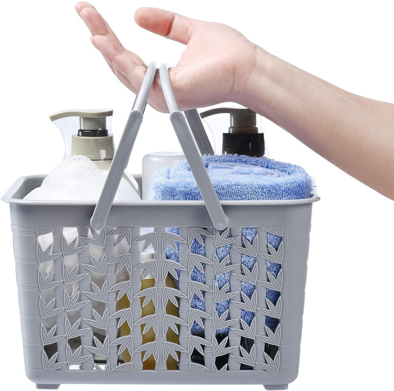 NINU Portable Shower Caddy Basket Tote , Plastic Cleaning Supply Caddy Bathroom Organizer with Handles for College Dorm Room Essentials, Garden, Pool, Camp, Gym, Beach (Blue) Sporting Goods > Outdoor Recreation > Camping & Hiking > Portable Toilets & Showers NINU Direct Gray  