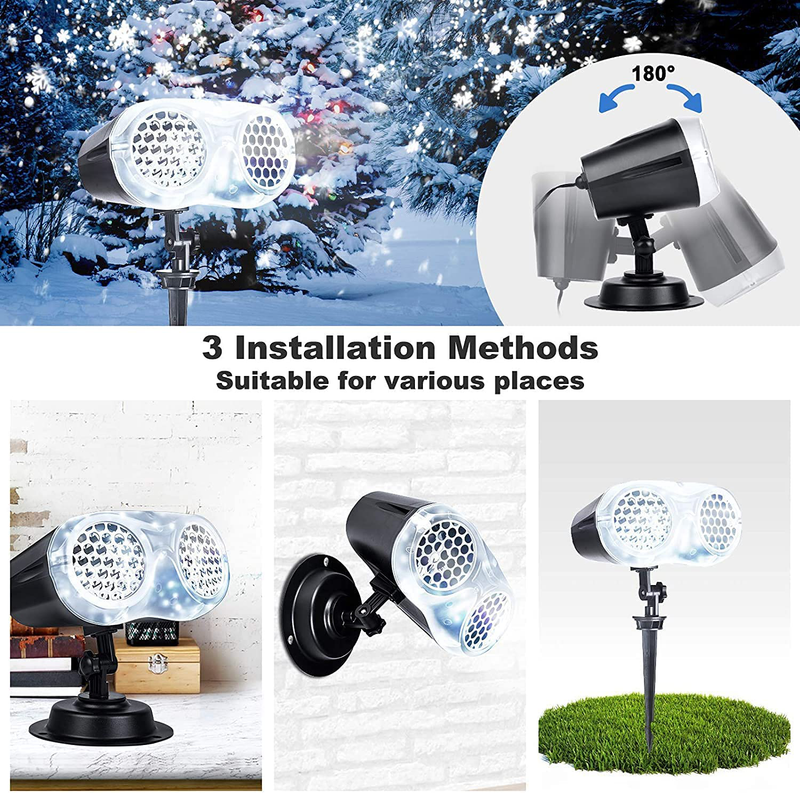 LOFTEK Christmas Projector Lights Outdoor, Upgraded LED Binocular Rotating Snowflake Projector Lights, IP65 Waterproof Snowfall Landscape Light for Xmas Halloween Holiday Party Décor Home & Garden > Decor > Seasonal & Holiday Decorations& Garden > Decor > Seasonal & Holiday Decorations LOFTEK   