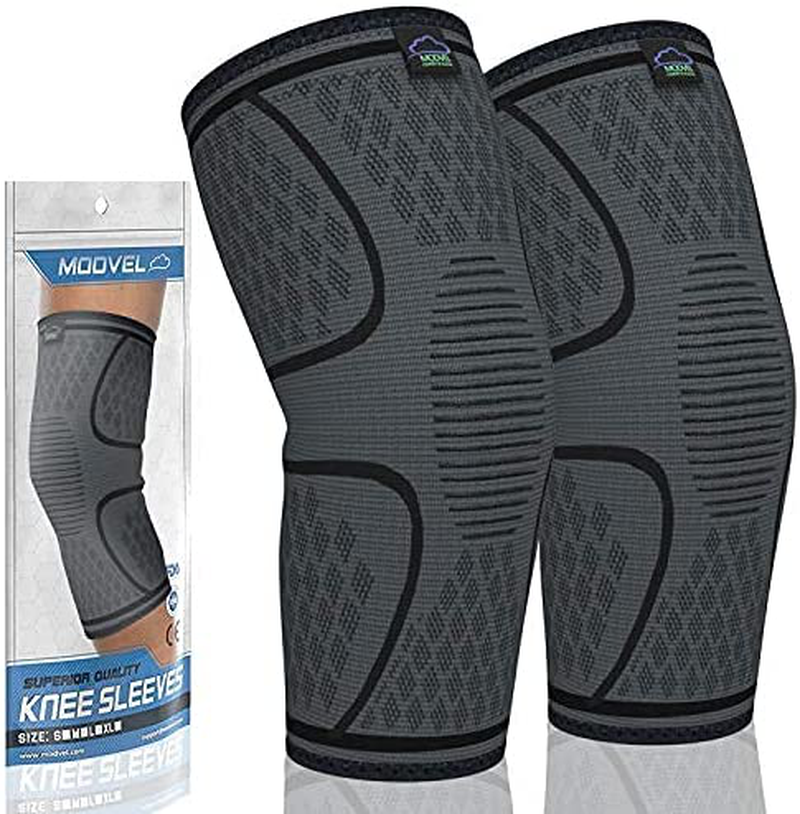 MODVEL 2 Pack Knee Brace | Knee Compression Sleeve for Men & Women | Knee Support for Running | Medical Grade Knee Pads for Meniscus Tear, ACL, Arthritis, Joint Pain Relief.