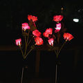 Solar Garden Rose Lights, Decorman 2 Pack Realistic Solar Outdoor Flower Lights Waterproof LED Stake Landscape Decorative Lights with 5 Roses for Garden, Lawn, Yard, Pathway, Patio, Backyard (Pink) Home & Garden > Decor > Seasonal & Holiday Decorations Decorman Pink  