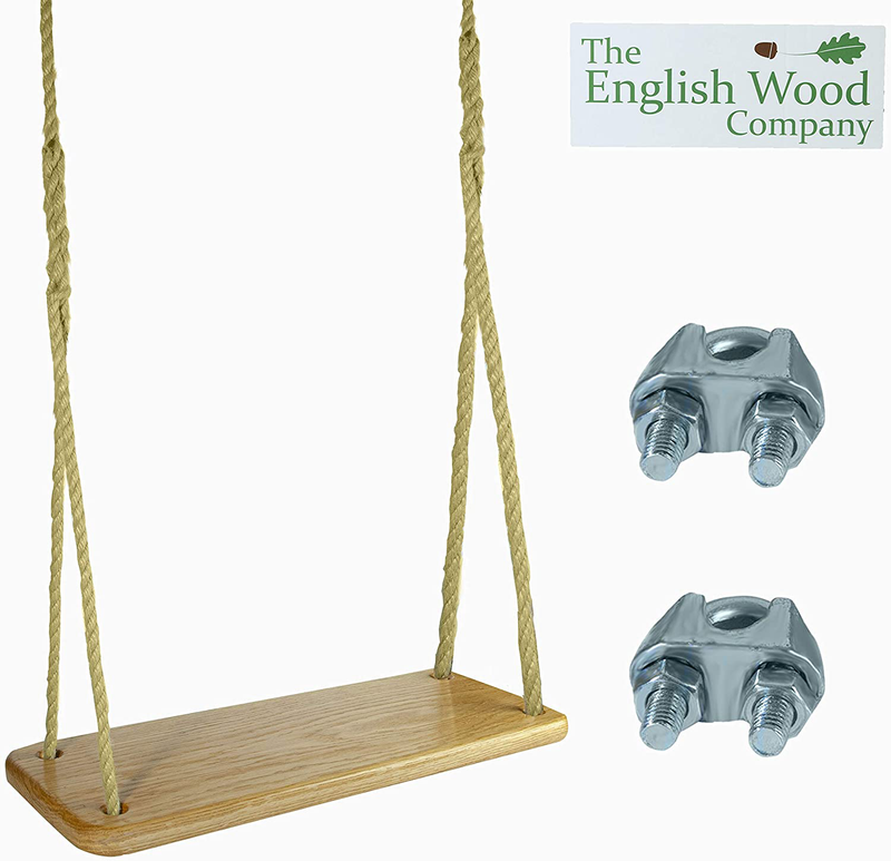 Premium, Sustainable Wooden Tree Swing - English Oak Wood Tree Swing with Rope for Adults and Children. Complete Wooden Rope Swing Kit Perfect for The Indoors and Outdoors. Home & Garden > Lawn & Garden > Outdoor Living > Porch Swings The English Wood Company Default Title  