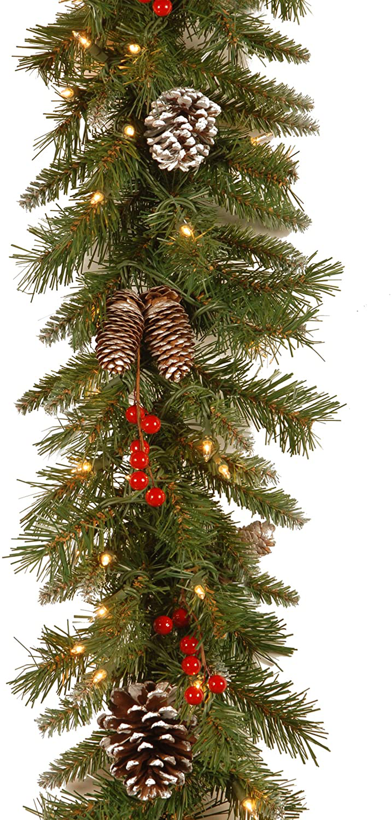 National Tree Company Pre-Lit Artificial Christmas Garland, Green, Frosted Berry, White Lights, Decorated with Pine Cones, Berry Clusters, Plug In, Christmas Collection, 9 Feet Home & Garden > Decor > Seasonal & Holiday Decorations& Garden > Decor > Seasonal & Holiday Decorations National Tree Company Garland  