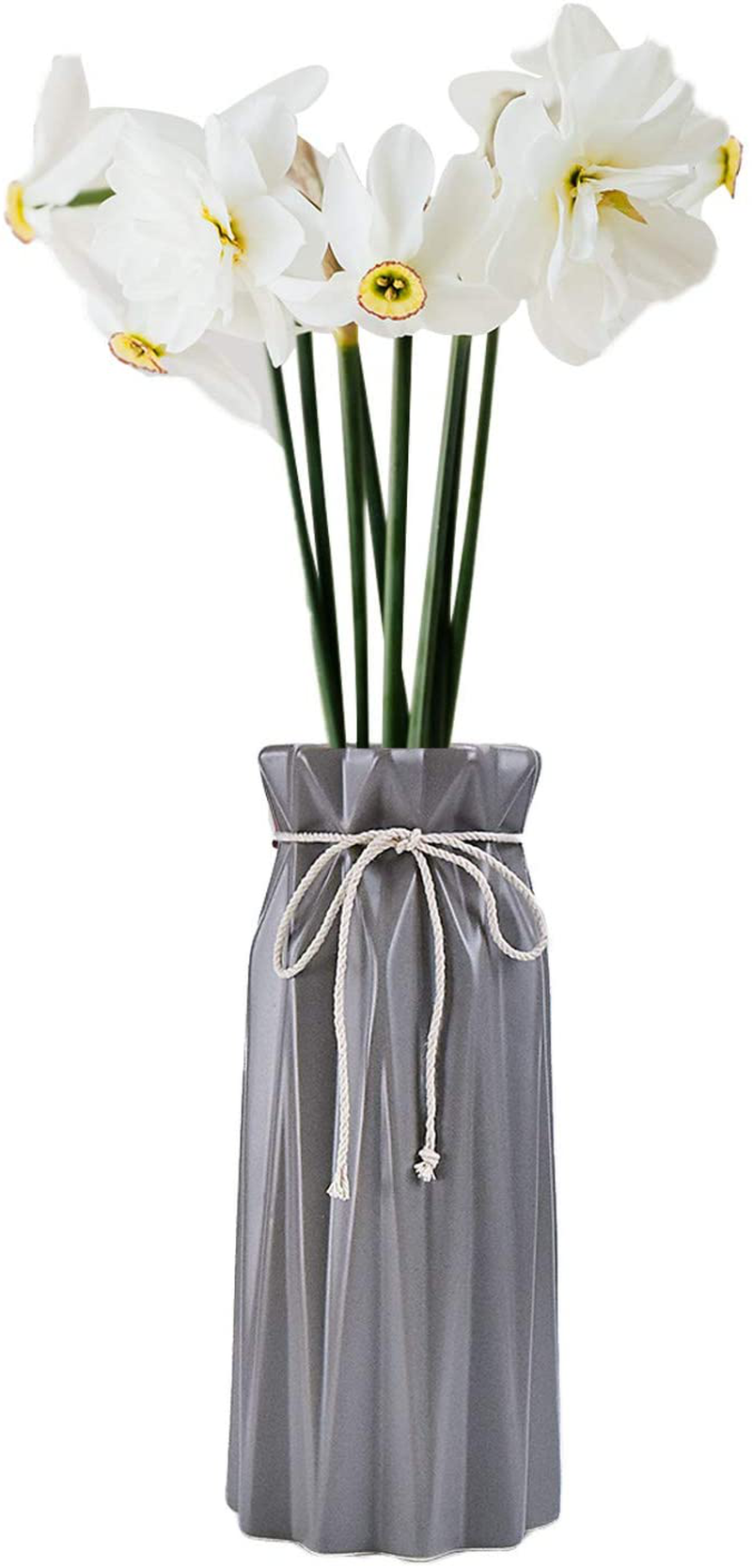 Mozing Green Flower Ceramic Vases Decorative Flower Vase for Home Bedroom Office Wedding Ceremony , Desktop Center Vase (Green) Home & Garden > Decor > Vases Mozing Gray  