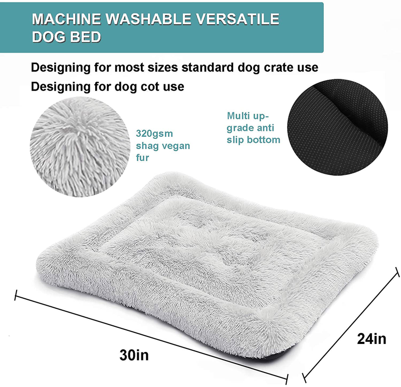 HACHIKITTY Calming Dog Bed Crate Pads, Dog Crate Bed Large Dogs, Dog Crate Mats Machine Washable Animals & Pet Supplies > Pet Supplies > Dog Supplies > Dog Beds HACHIKITTY   