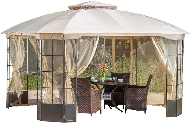 Christopher Knight Home Westerly Outdoor Gazebo Canopy with Cover, 12' x 12', Camel Home & Garden > Lawn & Garden > Outdoor Living > Outdoor Structures > Canopies & Gazebos Great Deal Furniture Default Title  