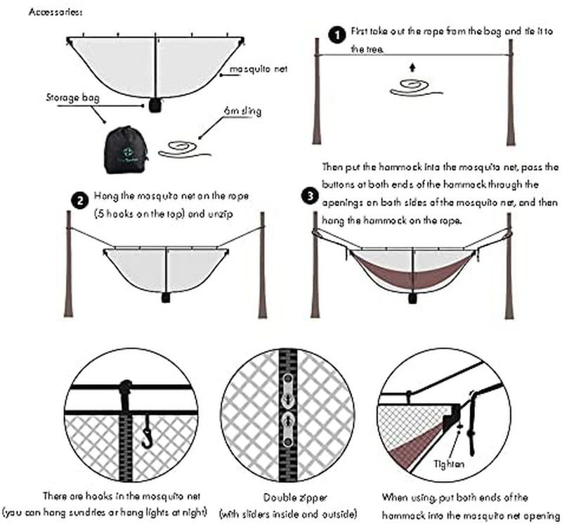 Hammock Net Bug - the Snugnet Large Mosquito Netting Compatible with All Outdoor Camping Hammock Brands - Portable Mesh Fits Single and Double Hammocks - Protector from All Bugs Sporting Goods > Outdoor Recreation > Camping & Hiking > Mosquito Nets & Insect Screens Kegitantan   