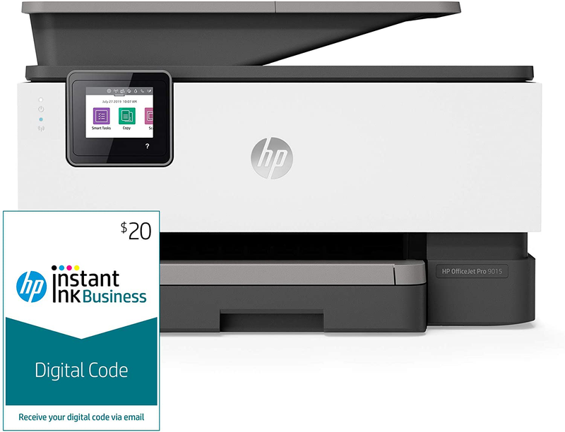 HP OfficeJet Pro 9015 All-in-One Wireless Printer, with Smart Home Office Productivity, HP Instant Ink, Works with Alexa (1KR42A) Electronics > Print, Copy, Scan & Fax > Printers, Copiers & Fax Machines HP 9015 - standard Printer + Instant Ink 