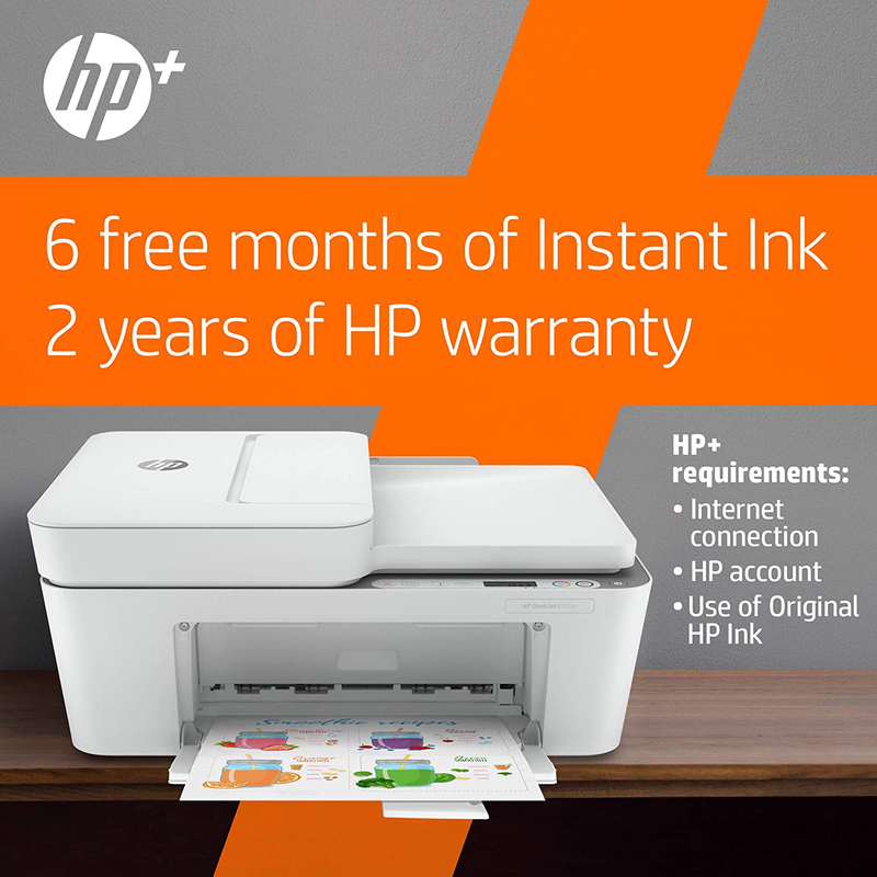 HP DeskJet 4155e All-in-One Wireless Color Printer, with bonus 6 months free Instant Ink with HP+ (26Q90A) Electronics > Print, Copy, Scan & Fax > Printers, Copiers & Fax Machines HP   