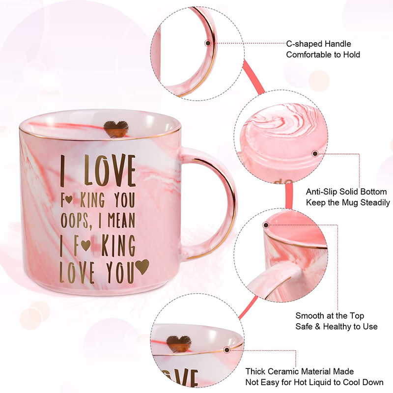 Gifts for Women Funny Gifts for Her Wife Girlfriend Mom Sister Christmas Stocking Stuffers Novelty Marble Coffee Mug White Elephant Gifts Women Gifts for Birthday Christmas Valentines Day-12 Oz