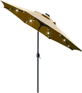 Sunnyglade 9' Solar 24 LED Lighted Patio Umbrella with 8 Ribs/Tilt Adjustment and Crank Lift System (Light Tan) Home & Garden > Lawn & Garden > Outdoor Living > Outdoor Umbrella & Sunshade Accessories Sunnyglade Light Tan  
