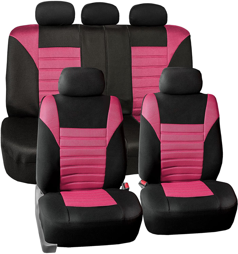 FH Group FB068MINT115 Mint Universal Car Seat Cover (Premium 3D Air mesh Design Airbag and Rear Split Bench Compatible) Vehicles & Parts > Vehicle Parts & Accessories > Motor Vehicle Parts > Motor Vehicle Seating FH Group Pink Full Set  