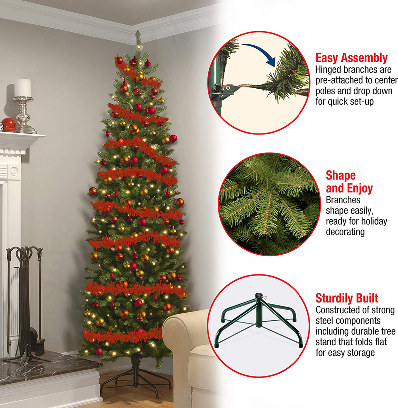 National Tree Company lit Artificial Christmas Tree Includes Pre-Strung White Lights and Stand, 6.5 ft, Green Home & Garden > Decor > Seasonal & Holiday Decorations > Christmas Tree Stands National Tree Company   