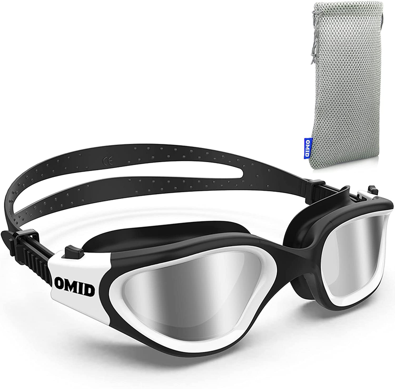 OMID Swim Goggles, Comfortable Polarized Anti-Fog Swimming Goggles for Adult Sporting Goods > Outdoor Recreation > Boating & Water Sports > Swimming > Swim Goggles & Masks OMID B2-bright Polarized Silver - White Frame  