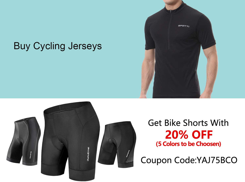 Spotti Men's Cycling Bike Jersey Short Sleeve with 3 Rear Pockets- Moisture Wicking, Breathable, Quick Dry Biking Shirt Sporting Goods > Outdoor Recreation > Cycling > Cycling Apparel & Accessories Spotti   