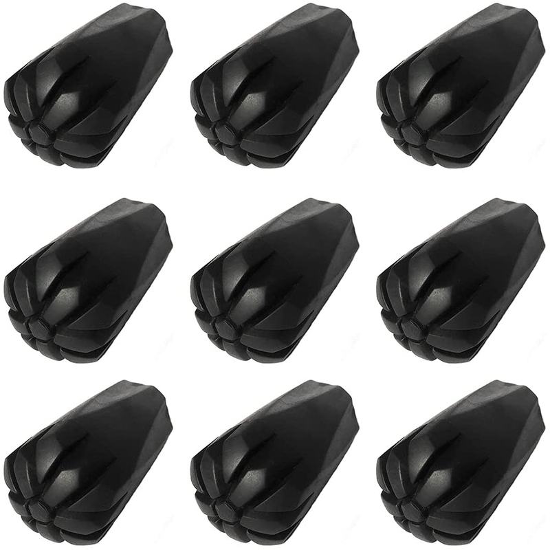 Jakuva Black Rubber Diamonds Trekking Pole Replacement Tip Protectors - Fits Most Standard Hiking Poles - Shock Absorbing, Adds Grip and Stability Sporting Goods > Outdoor Recreation > Camping & Hiking > Hiking Poles Jakuva Bullet Tips 9PCS  