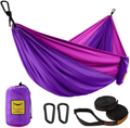 Puroma Camping Hammock Single & Double Portable Hammock Ultralight Nylon Parachute Hammocks with 2 Hanging Straps for Backpacking, Travel, Beach, Camping, Hiking, Backyard Home & Garden > Lawn & Garden > Outdoor Living > Hammocks Puroma Violet & Fuchsia Small 