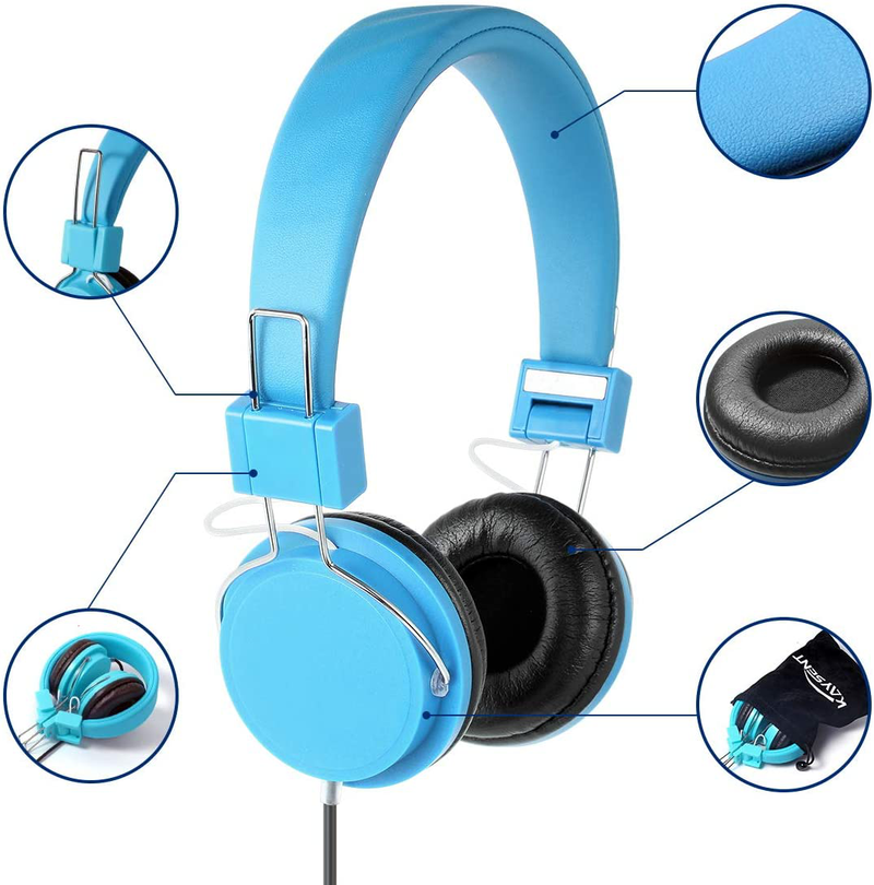 Kaysent Heavy Duty Classroom Headphones Set for Students - (KPB-10Mixed) 10 Packs Multi-Colors Kids' Headphones for School, Library, Computers, Children and Adult(No Microphone)