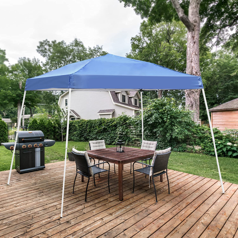 DOIT 10 X 10 FT Pop Up Canopy Tent, Portable Instant Shelter for Patio Lawn and Garden, Outdoor Slant Leg Easy Up Gazebo with Carrying Bag Home & Garden > Lawn & Garden > Outdoor Living > Outdoor Structures > Canopies & Gazebos DOIT Blue  