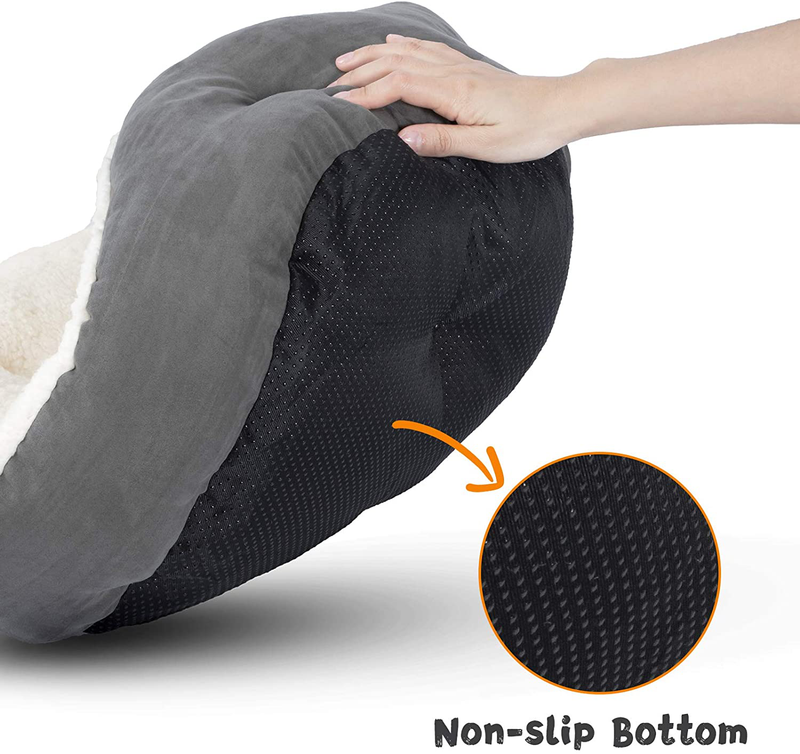 SHU UFANRO Small Dog Bed, Cat Bed for Indoor Cats, Puppy Beds for Small Dogs, Washable Anti-Slip Bottom Flannel Grey Cat Beds 20 Inch Animals & Pet Supplies > Pet Supplies > Dog Supplies > Dog Beds SHU UFANRO   