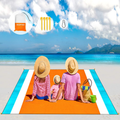 ISOPHO Sand Free Beach Blanket, 10'X 9' Picnic Blankets Waterproof Sandproof for 5-8 Adults, Extra Large Lightweight Beach Mat, Outdoor Blanket for Camping, Travel, Hiking - Blue Home & Garden > Lawn & Garden > Outdoor Living > Outdoor Blankets > Picnic Blankets ISOPHO Orange(110''×118'')  