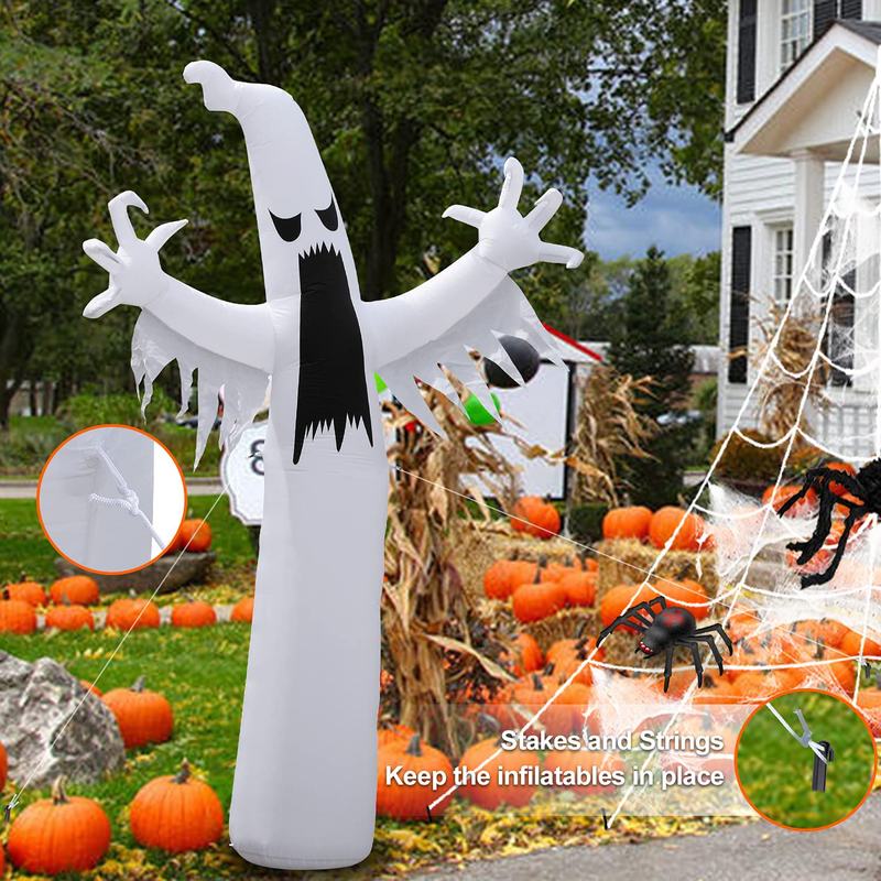TechKen 12FT Halloween Inflatable Outdoor Scary Ghost Inflatable with Flash LEDs Blow Inflatables for Halloween Party Outdoor, Yard Decorations, Garden, Lawn Halloween Decors Arts & Entertainment > Party & Celebration > Party Supplies TechKen   