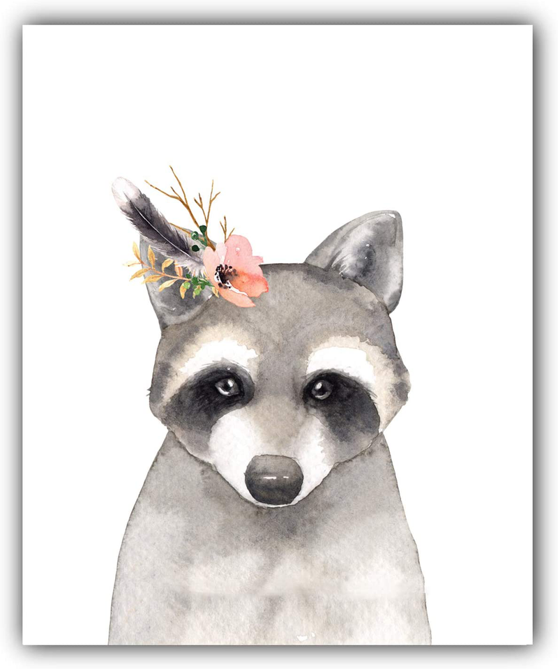 Designs by Maria Inc. Woodland Floral Crown Animals Nursery Decor Watercolor Art Posters | Set of 6 (Unframed) 8x10 Prints Home & Garden > Decor > Seasonal & Holiday Decorations MARIA   