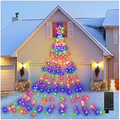 Outdoor Christmas Decorations Star Light,16.4 ft 344 LED Waterfall Tree Lights with Topper Star String Lights Plug in ,8 Lighting Mode Christmas Star Lights for Party Home Holiday Decor(Warm White) Home & Garden > Decor > Seasonal & Holiday Decorations& Garden > Decor > Seasonal & Holiday Decorations Linhai Baoguang Lighting Co., Ltd Multicolor  