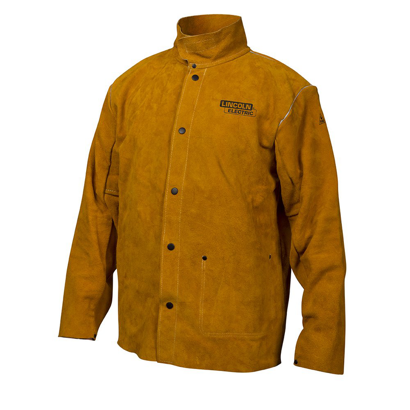 Lincoln Electric KH807L Brown Large Flame-Resistant Heavy Duty Leather Welding Jacket Hardware > Tool Accessories > Welding Accessories Lincoln Electric Large  